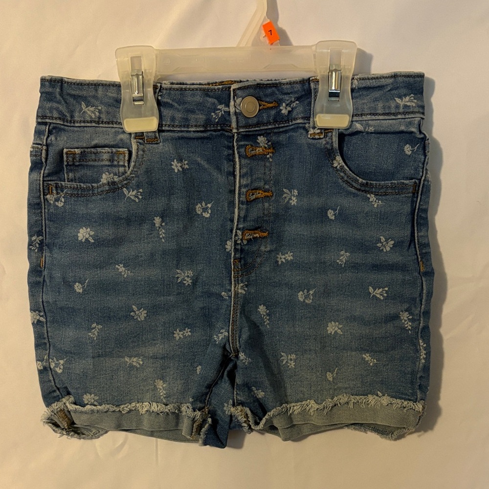Denim Floral Kids Shorts